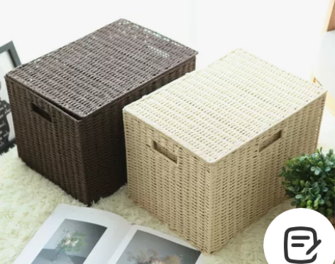 藤编收纳箱 藤编草编天然非藤收纳筐特大号衣...