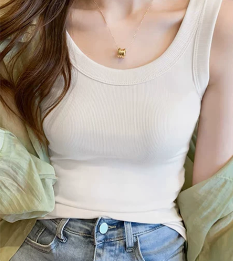 港味白色吊带背心女短款夏季外穿辣妹小众甜酷...