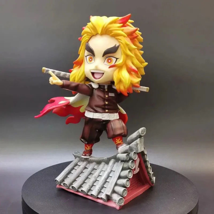 超萌Q版鬼灭之刃SH炎柱 模型盒装车载手办