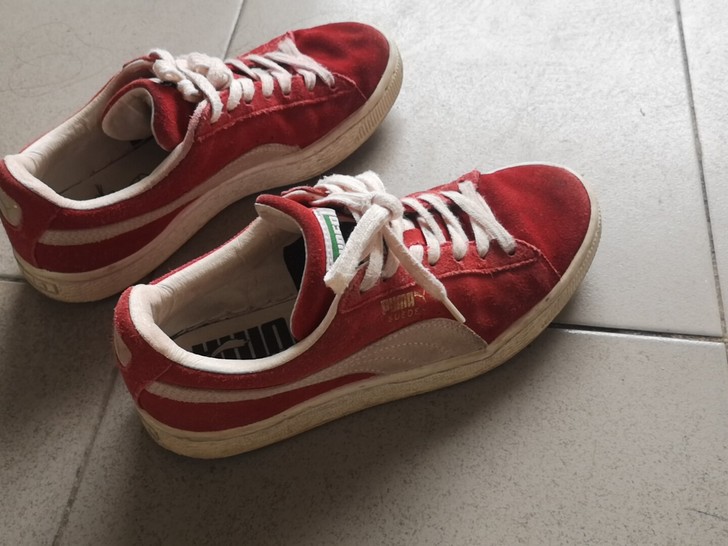 包邮正品puma红色麂皮彪马板鞋女 36...