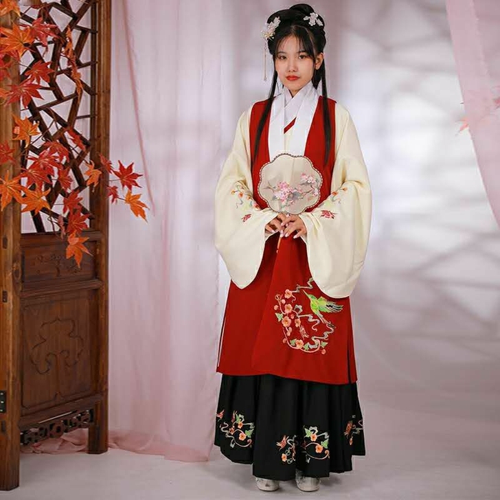 明制汉服女长袍绣花原创带吊牌