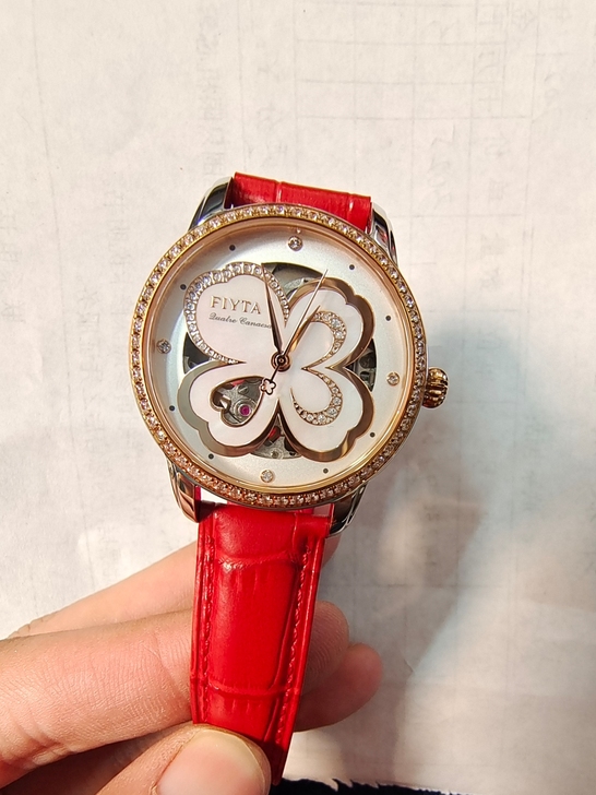 飞亚达四叶草机械表，女士手表，走时正常，没...