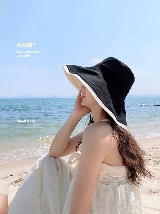 遮阳帽 黑色米色  杨同学旗舰店购买 9....