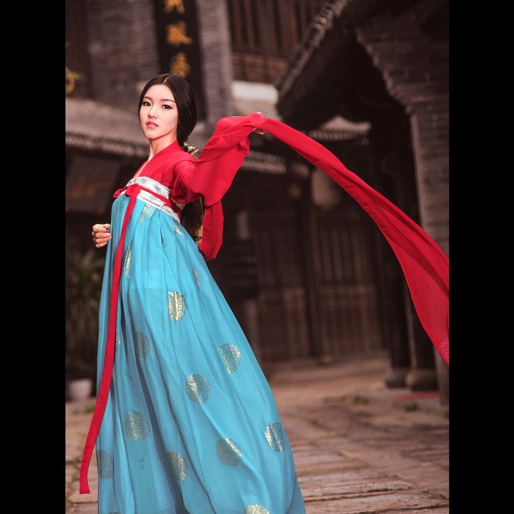 全套白菜汉服复原款汉服 对襟齐胸裙 齐胸衫...