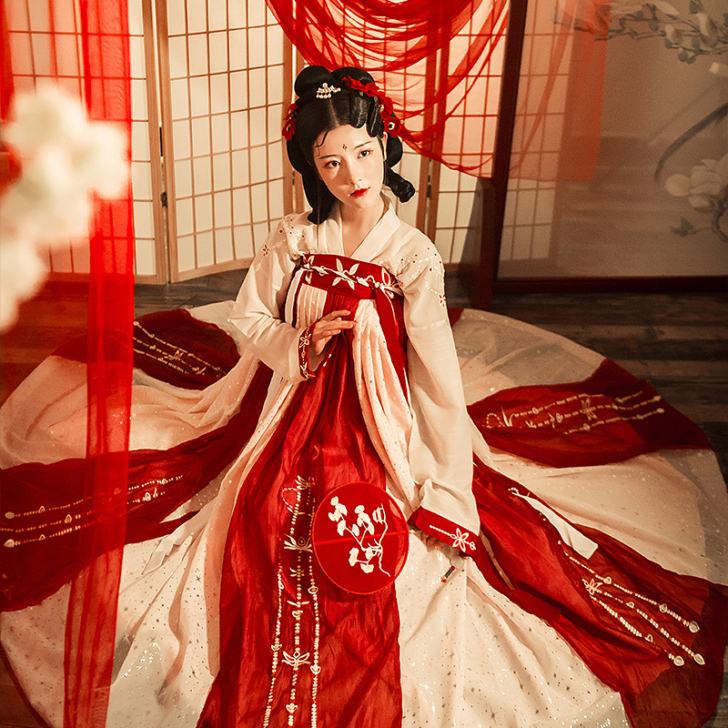 星宿汉服女原创中国风古装学生齐腰齐胸襦裙春...