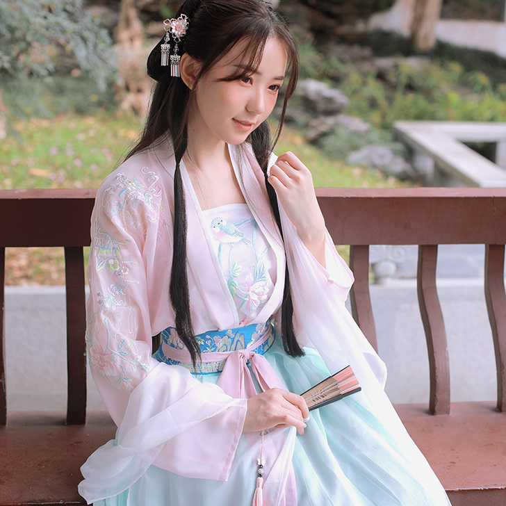 钟灵记【绯烟】日常汉服女对襟上襦改良齐腰襦...