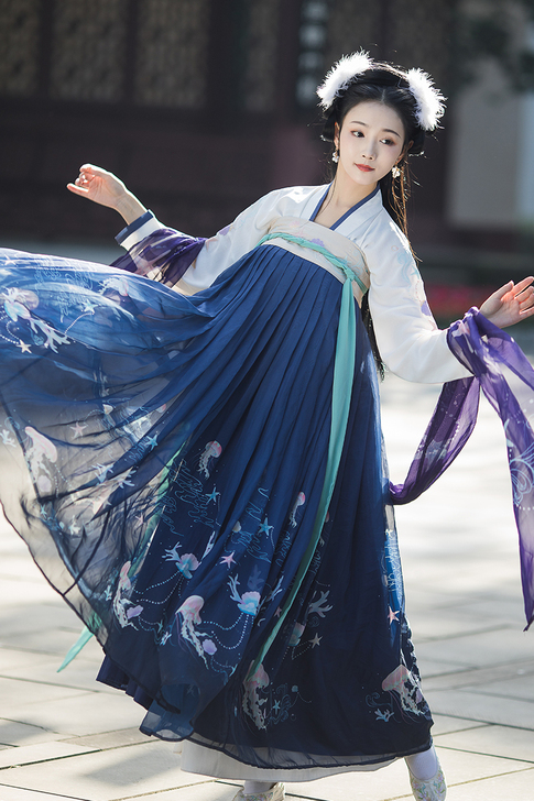 花神记云水谣原创汉服女齐胸襦裙两片式6米摆...