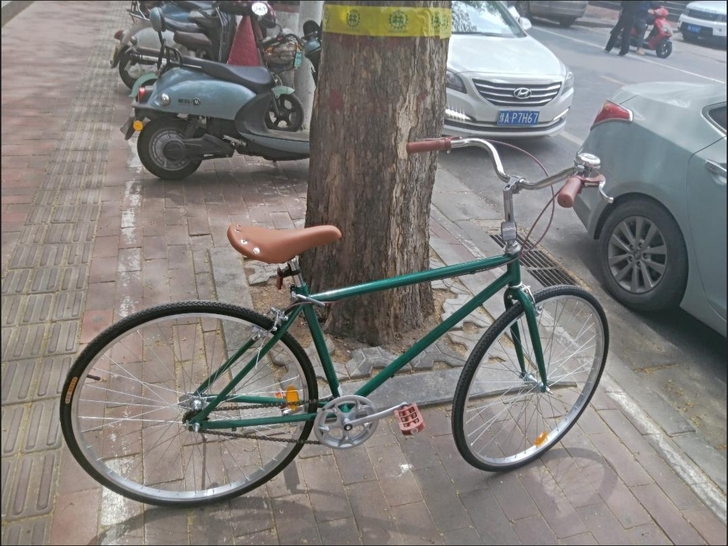 26寸复古绿色自行车豪华款成人男女