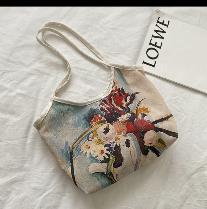 油画包2021春夏新款潮单肩大容量背包包女...