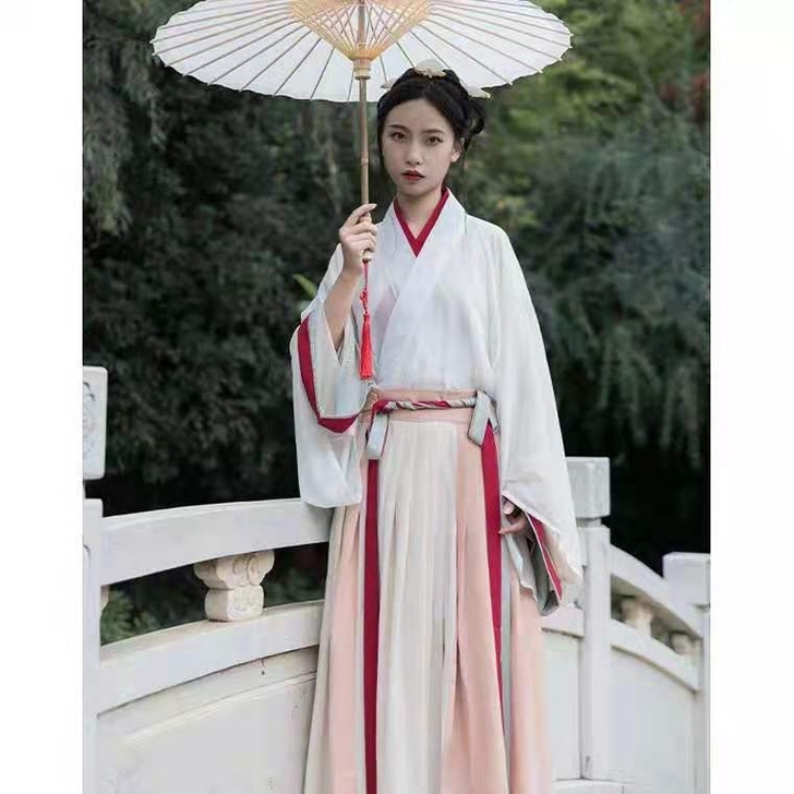 「秋色」五五年汉服晋制三件套六米摆xs码