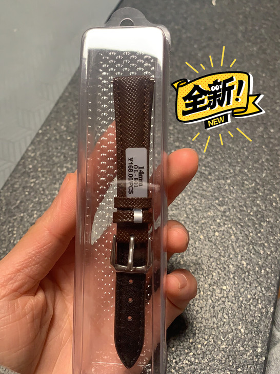 全新！真皮表带14mm 棕黑色