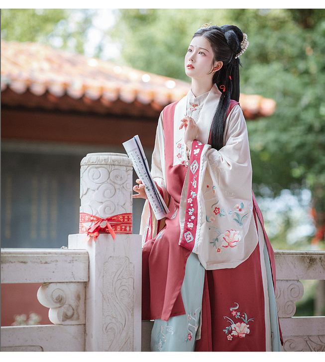 秋萤 汉氧原创正品汉服女夏季仙气比甲白菜全...