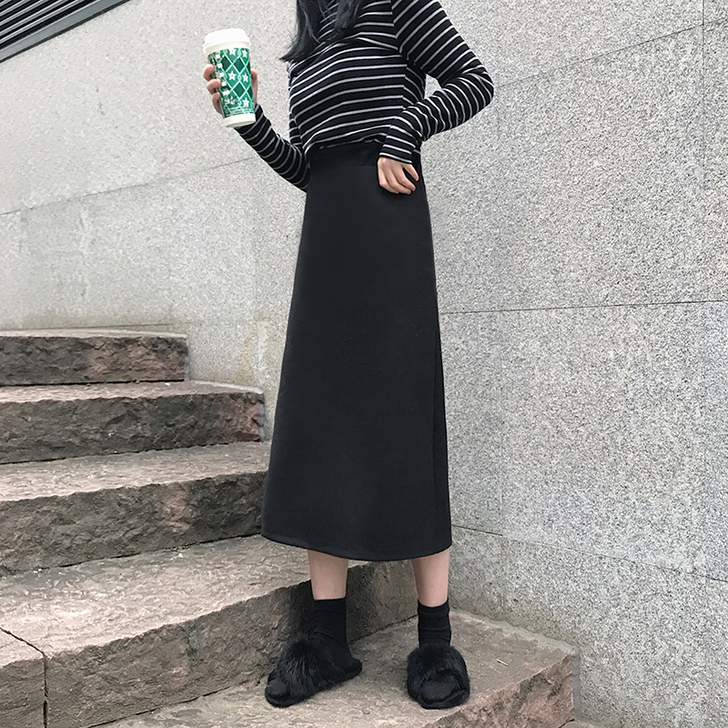 后开叉半身裙一步裙小a直筒春夏超火高腰过膝...