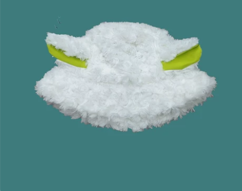 毛绒帽子女小羊耳朵渔夫帽秋冬日系甜美可爱适...