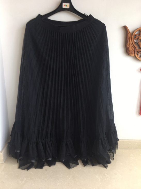 黑色百褶裙纱裙,适合春秋冬三季