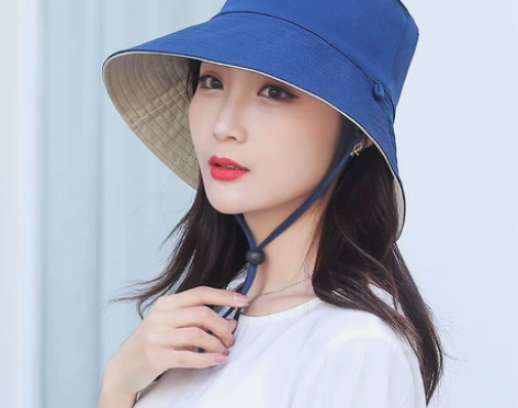 渔夫帽女春秋季韩版日系双面遮脸帽子大沿防紫...