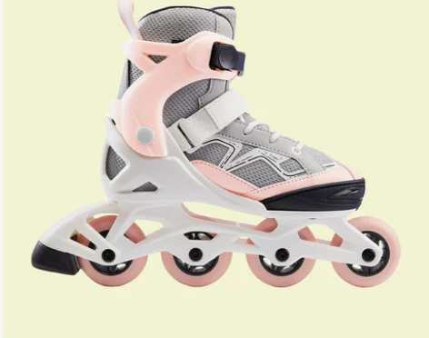迪卡侬轮滑鞋溜冰鞋儿童初学者中大童可爱滑冰...