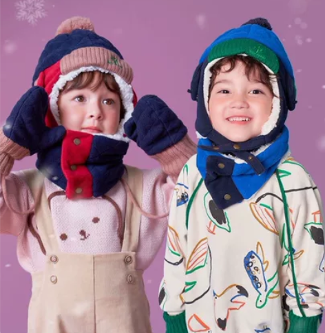 KK树儿童帽子宝宝秋冬季男女童小孩防寒加绒...