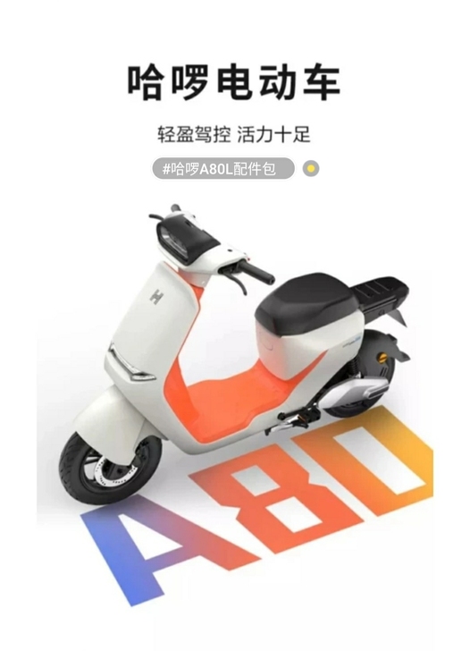 哈啰A80（B80）配件包里面有后靠背，后...