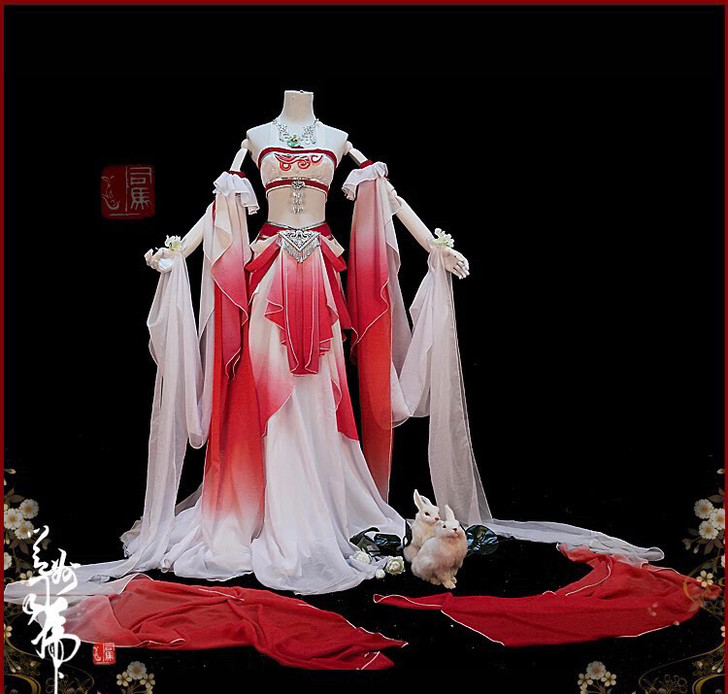 【邕州司马】红白刺绣水袖舞姬古风COS古