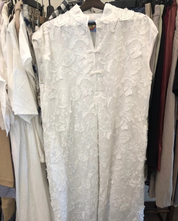 日本绝美盘扣立体提花连衣裙