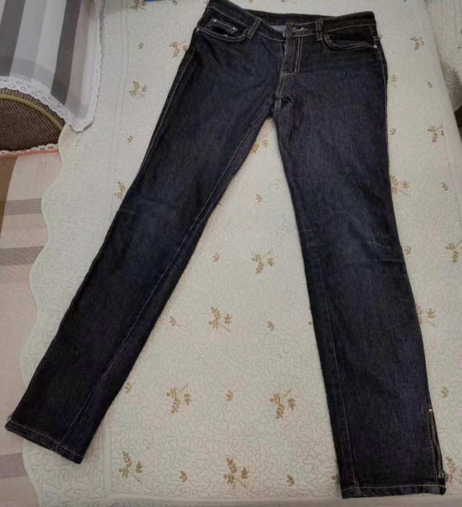 高腰修身拉链牛仔裤女 弹力紧身显瘦铅笔裤,...