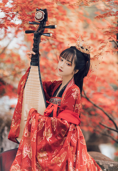 南雅集美人妆 齐胸襦裙唐制套装6米摆XL