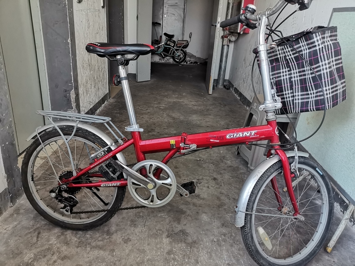 捷安特折叠变速自行车,买电车了,用不到了,...