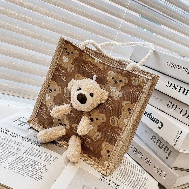 帆布包包女个性便当饭盒包潮ins网红百搭手...