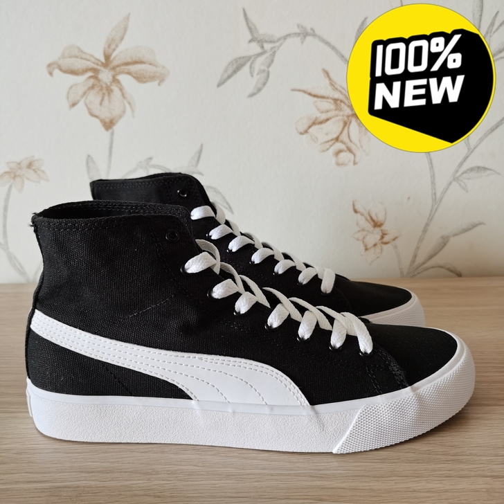 正品PUMA彪马 Bari mid 黑色帆...