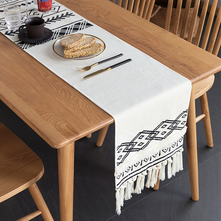 餐桌桌旗北欧现代简约茶台茶桌布长条轻奢床旗...