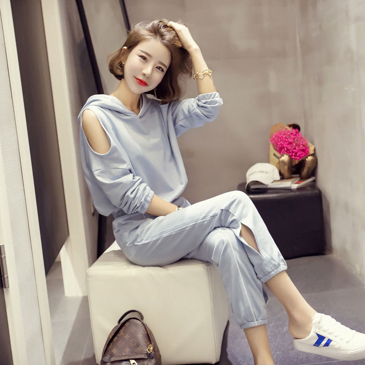 新款女装休闲运动套装女韩版学生宽松时尚两件...