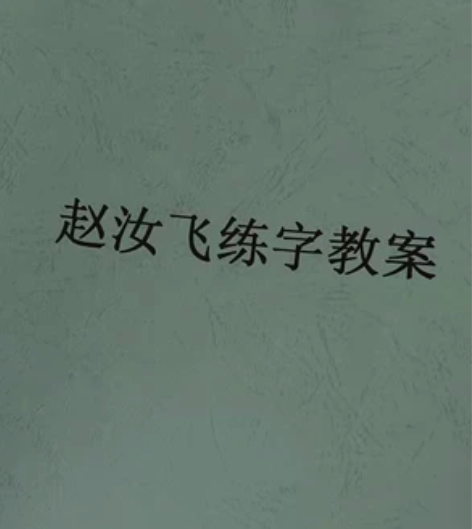 赵汝飞练字教案,价值几千元,合适老师个人教...