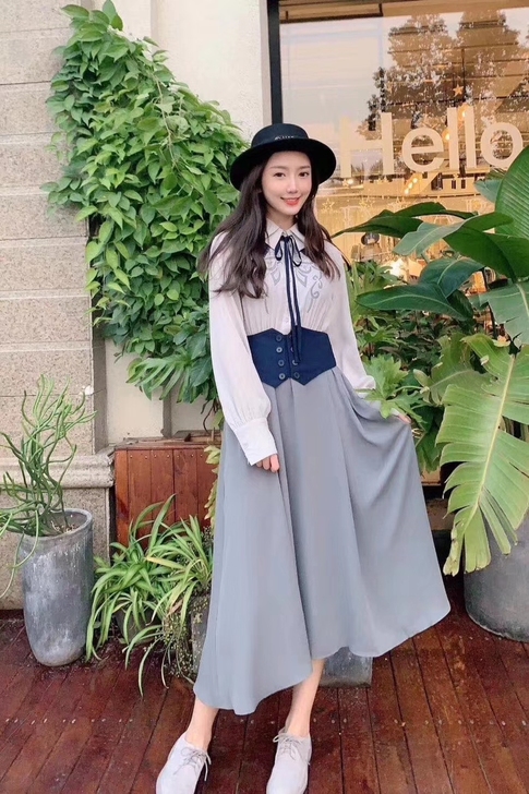 迪哈利s复古风连衣裙