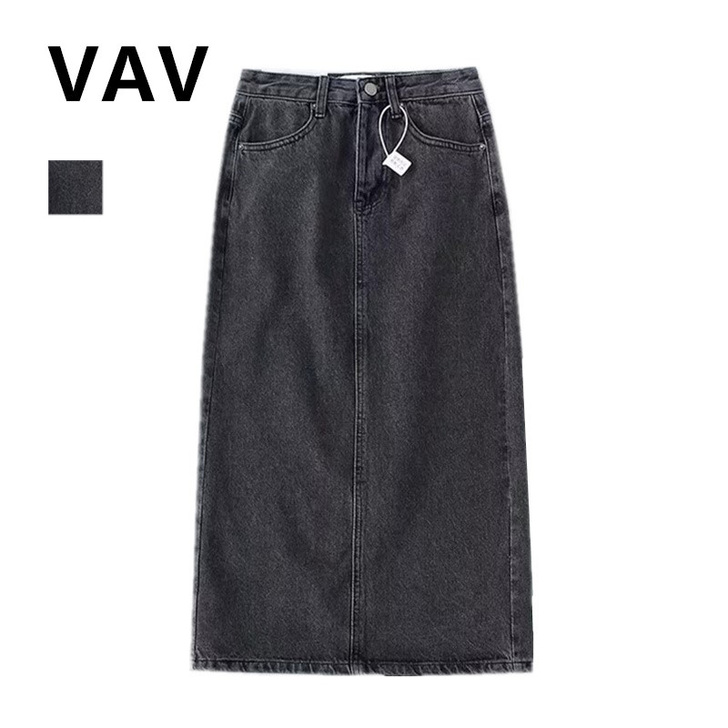 经典百搭牛仔一步裙2020新款复古高腰显瘦...