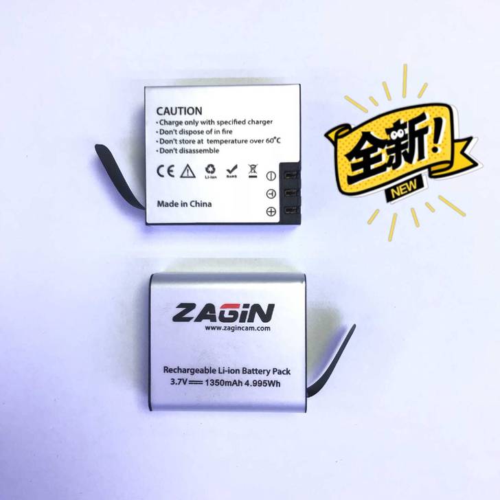 ZAGlN运动相机配件1350mA大容量电...