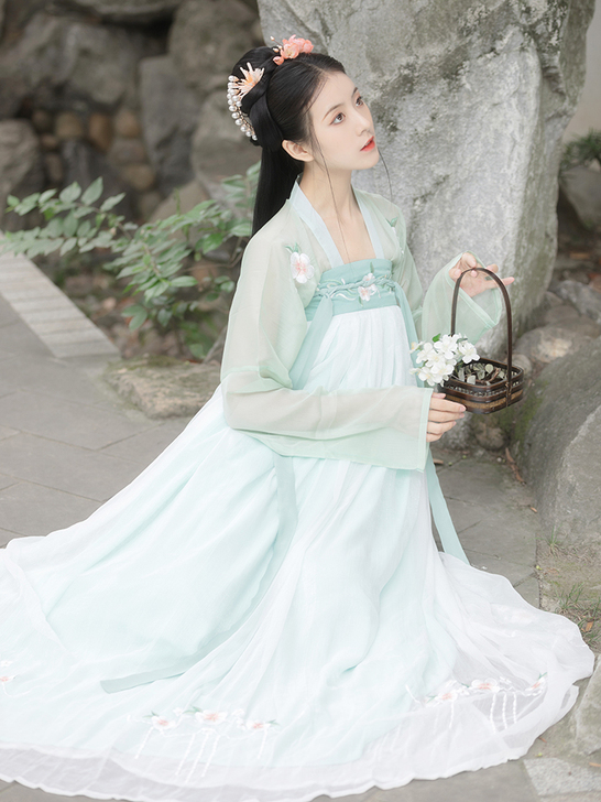 汉服女中国风正品原创唐制齐胸襦裙小个子全套...