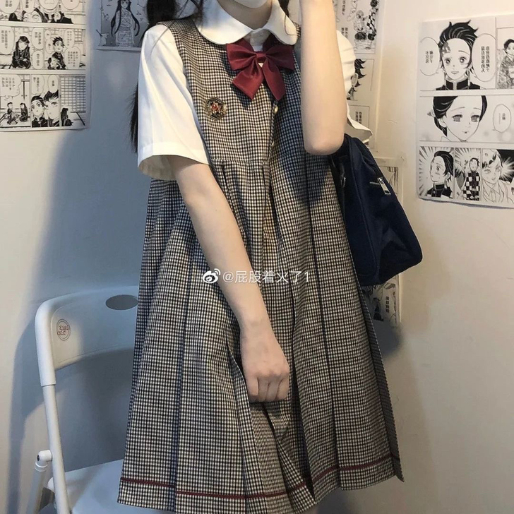 (全新)jk格子卡奶裙