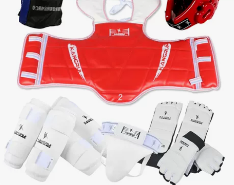 康瑞跆拳道护具全套八件套套装含护手护脚儿童...