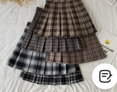 从来没穿过！！春季格子高腰百褶裙JK半身裙...