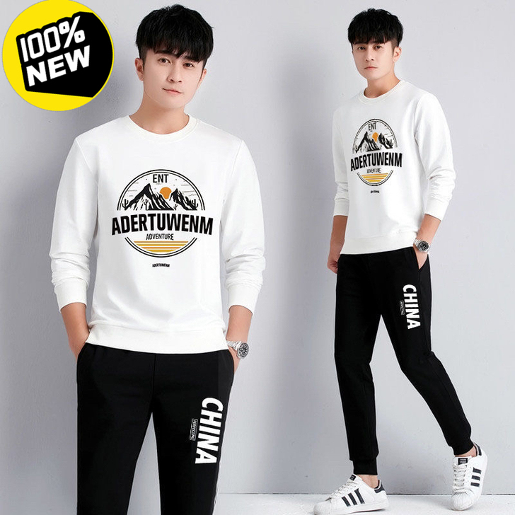 春秋季休闲运动套装男士大码男装卫衣外套裤子...