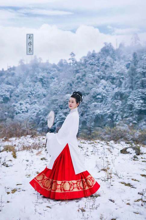 南雅集明制纯色圈金立领长袄仿织金马面汉服