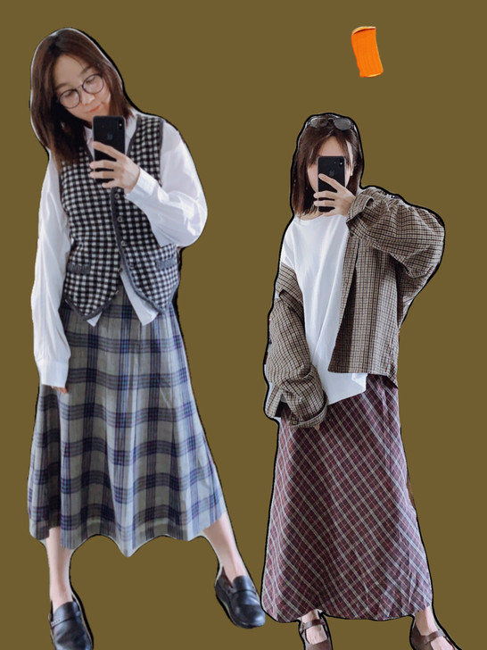 日本古着vintage学生裙日系半身裙