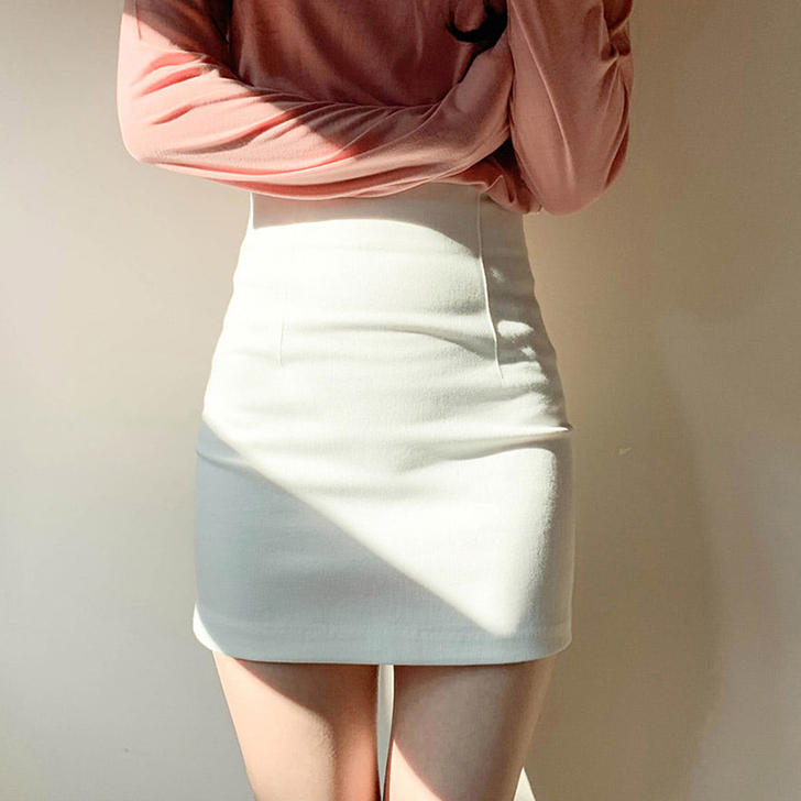 白色一步裙女夏黑色紧身性感弹力半身裙高腰显...