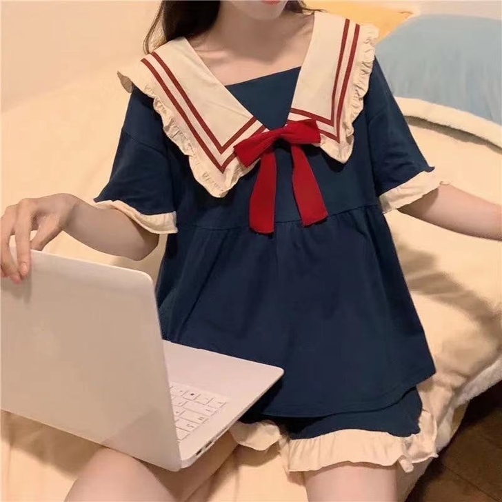 睡衣女学生韩版可爱夏季套新款ins网红薄款...