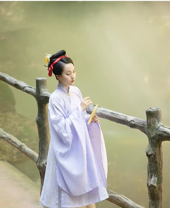 空谷记 原创明制传统汉服女非古装暗花立领斜...