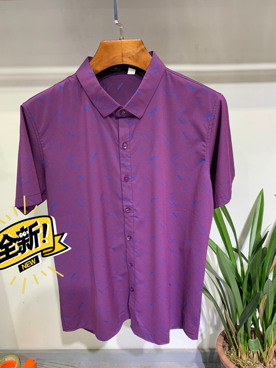 全新男士短袖衬衫翻领宽松休闲衬衣寸衫上衣