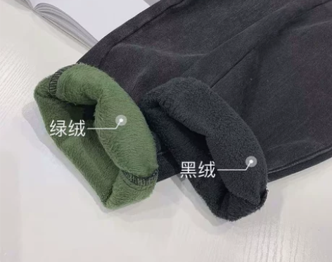 复古水洗磨白黑灰色加绒保暖牛仔裤女冬后松紧...