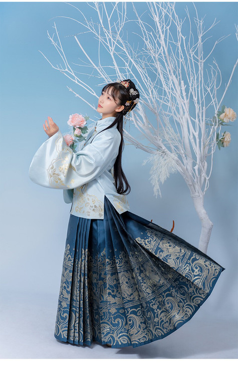 【有钱鼠二】如梦霓裳 汉服女明制上袄 浅蓝...