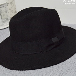 独家定制高品质超挺高级礼帽纯羊毛呢爵士宽檐...